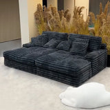 Thick Striped Cloud Vacuum Compression Lazy Sofa