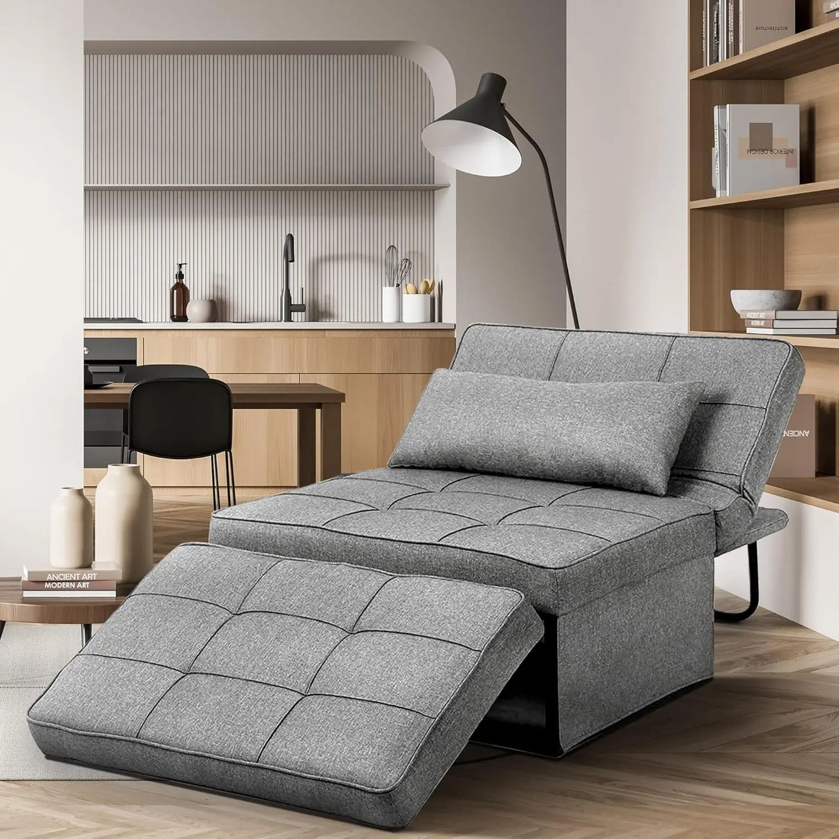 Convertible Sofa Bed,4-in-1 Multi-Functional Futon Chair Bed, Folding & No Installation Sofa Couch with Adjustable Backrest