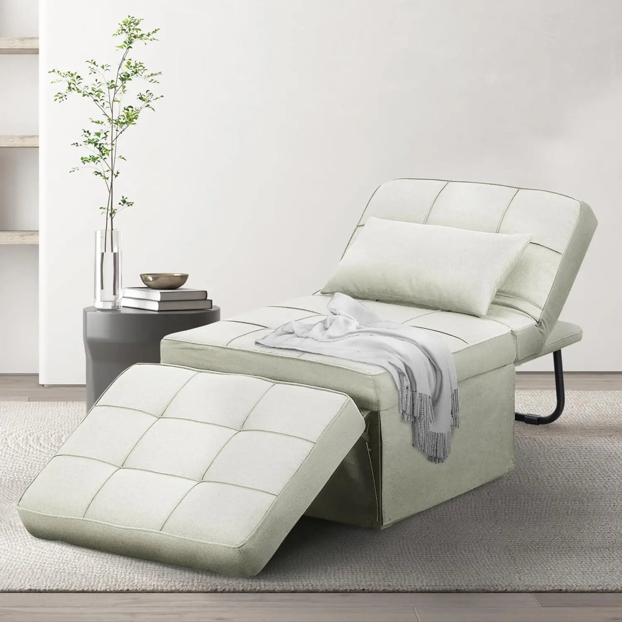Convertible Sofa Bed,4-in-1 Multi-Functional Futon Chair Bed, Folding & No Installation Sofa Couch with Adjustable Backrest