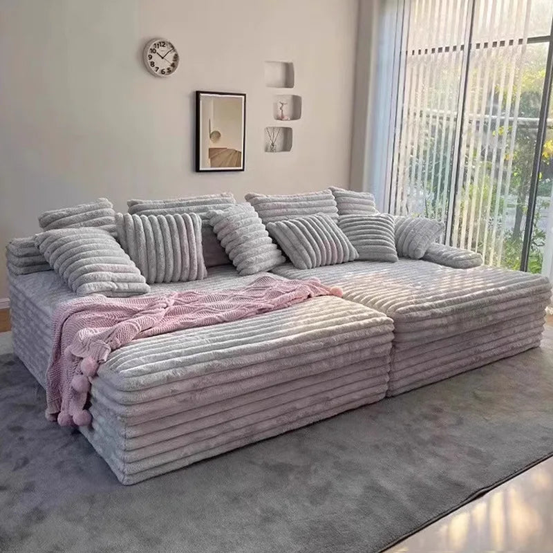 Thick Striped Cloud Vacuum Compression Lazy Sofa