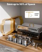 Stainless Steel Chafer Set with 2 Full Size and 4 Half Size Pans