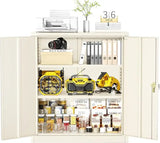 Lockable Metal Storage Cabinet with Wheels