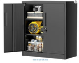 Lockable Metal Storage Cabinet with Wheels