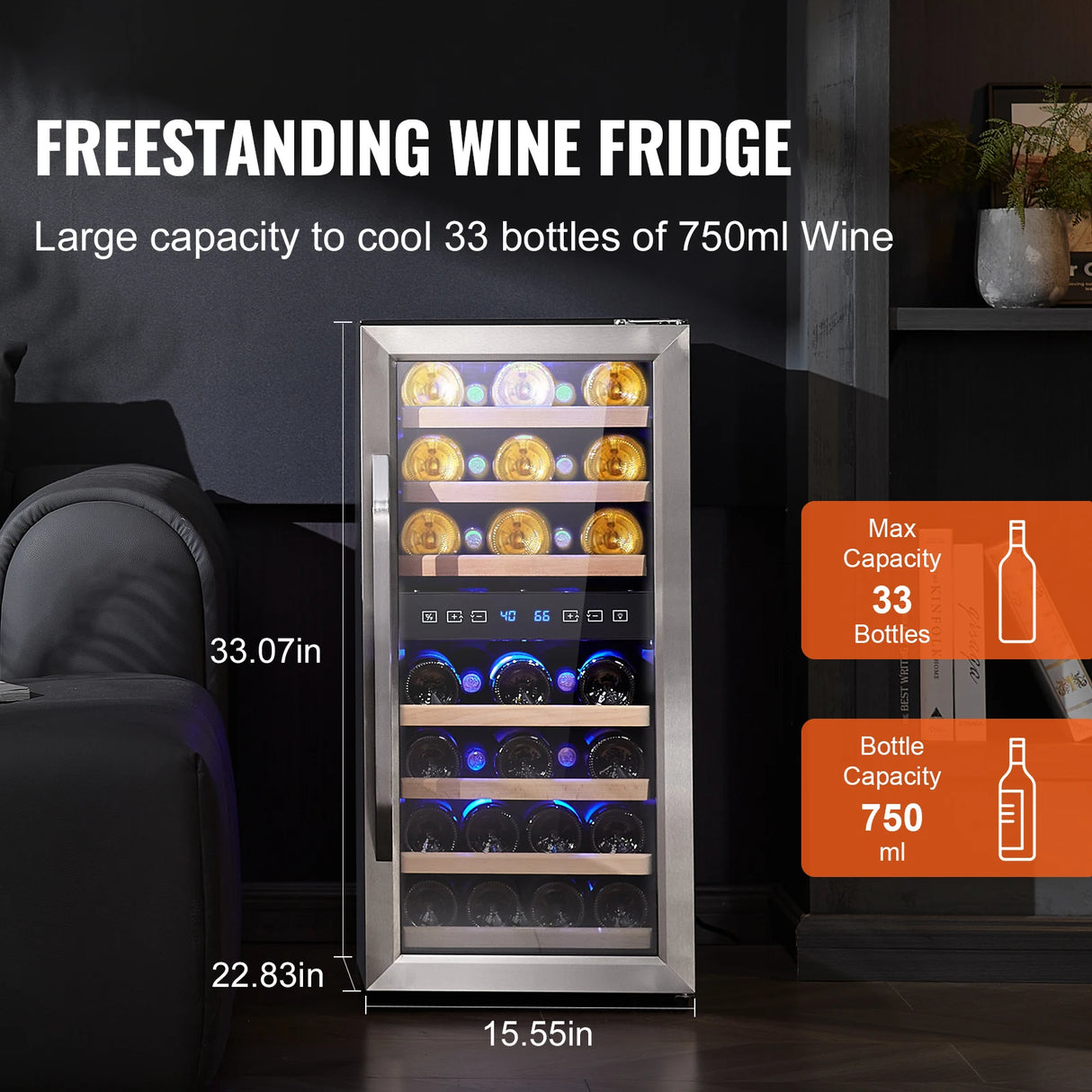 Wine Cooler Dual Zone Temperature