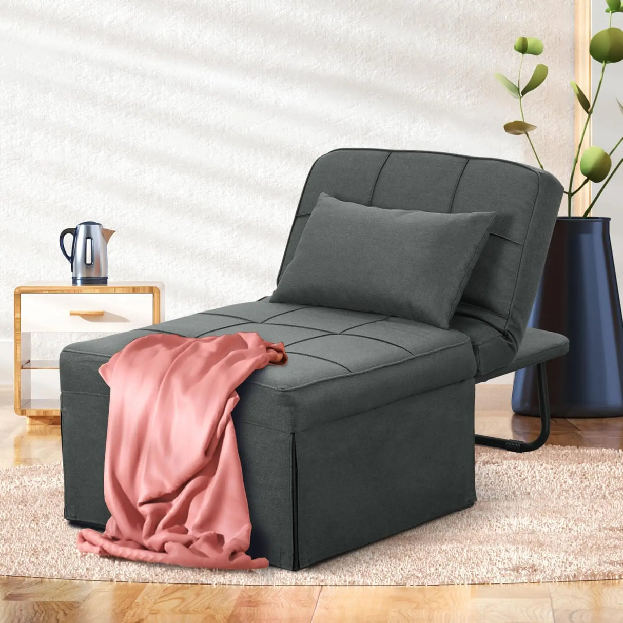 Convertible Sofa Bed,4-in-1 Multi-Functional Futon Chair Bed, Folding & No Installation Sofa Couch with Adjustable Backrest