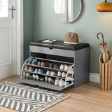 Entryway Shoe Bench with 3-Tier Rack