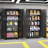 Lockable Metal Storage Cabinet with Wheels