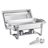 Stainless Steel Chafer Set with 2 Full Size and 4 Half Size Pans