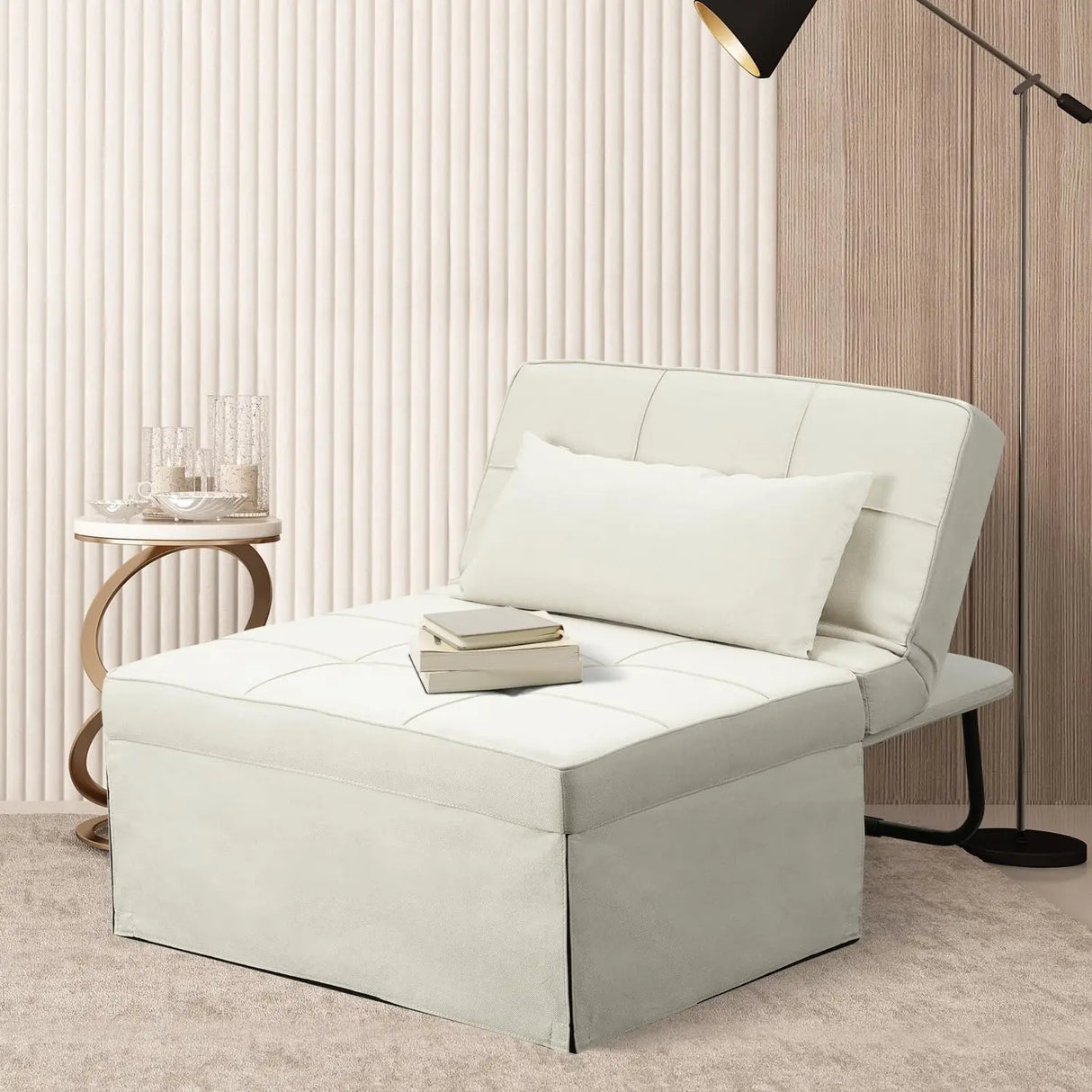 Convertible Sofa Bed,4-in-1 Multi-Functional Futon Chair Bed, Folding & No Installation Sofa Couch with Adjustable Backrest