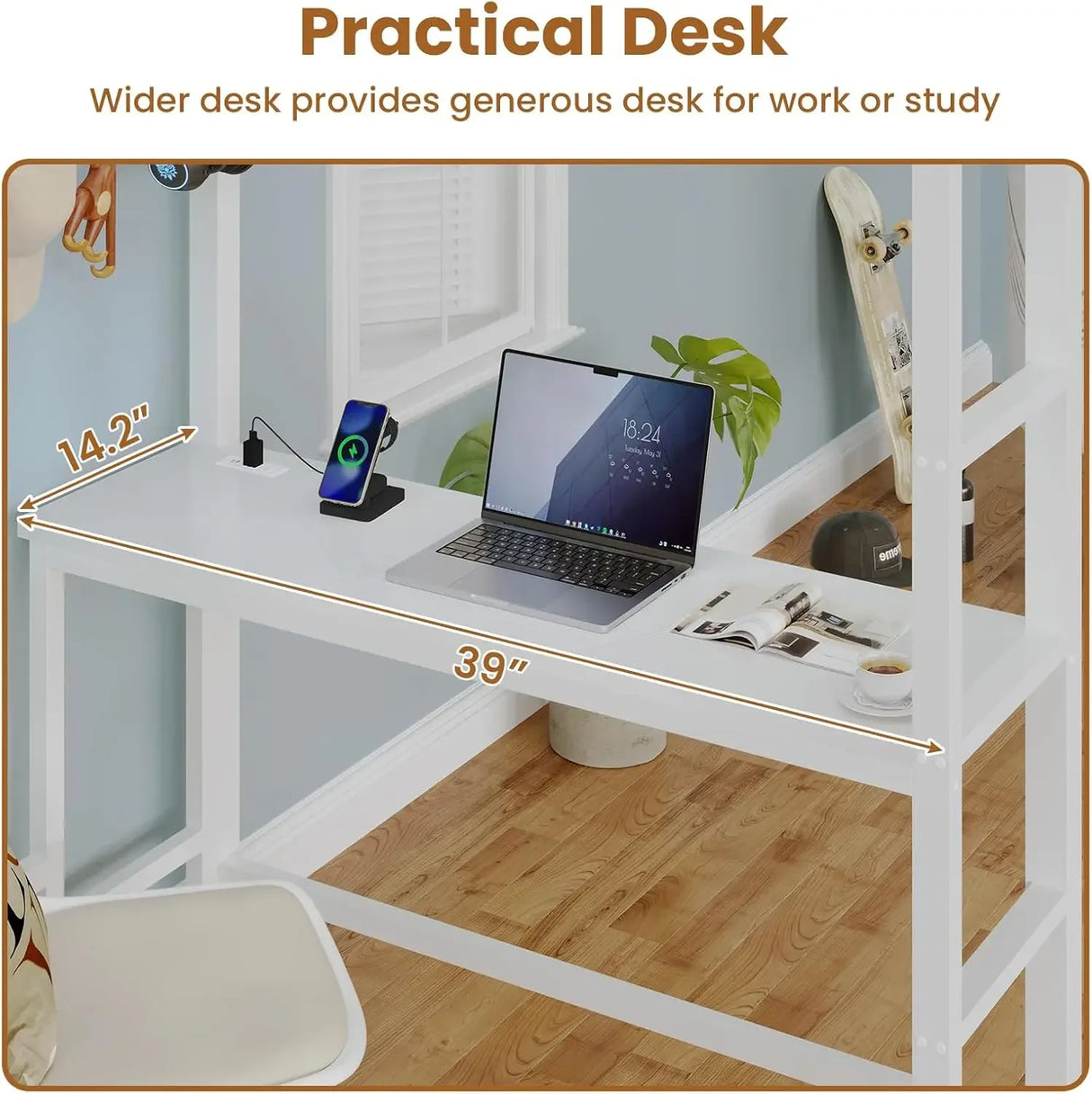 Twin Loft Bed with Desk