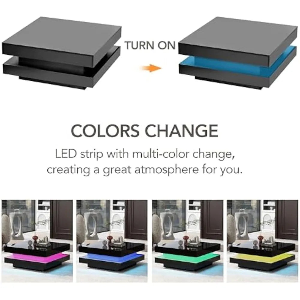Black LED Coffee Table