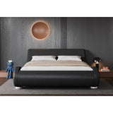 Low Profile Queen Size Bed Frame with Ergonomic & Adjustable Headboard