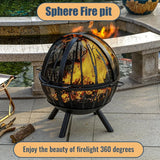 Wood Burning Fire Pit with BBQ Grill