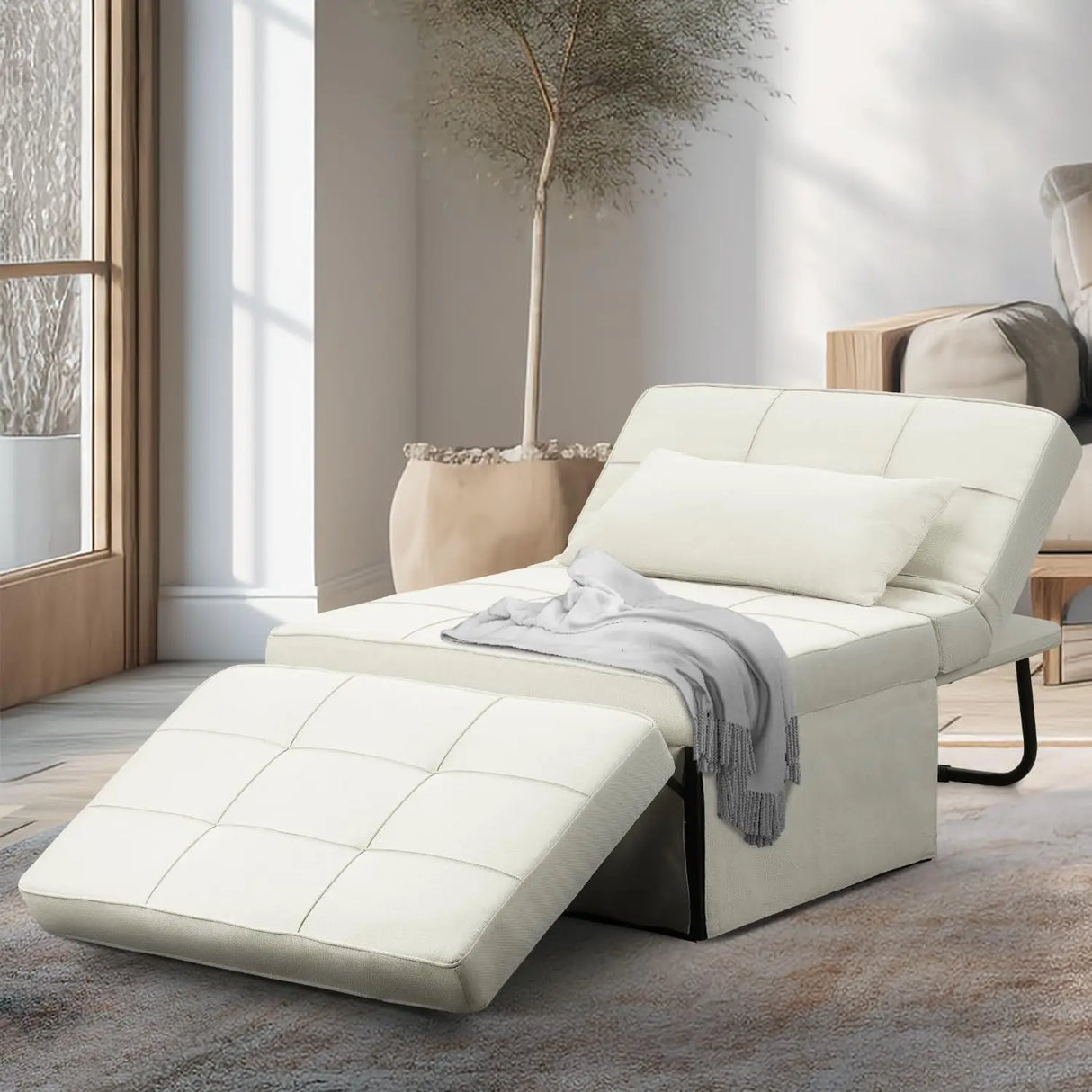 Convertible Sofa Bed,4-in-1 Multi-Functional Futon Chair Bed, Folding & No Installation Sofa Couch with Adjustable Backrest