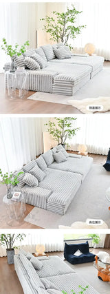 Thick Striped Cloud Vacuum Compression Lazy Sofa