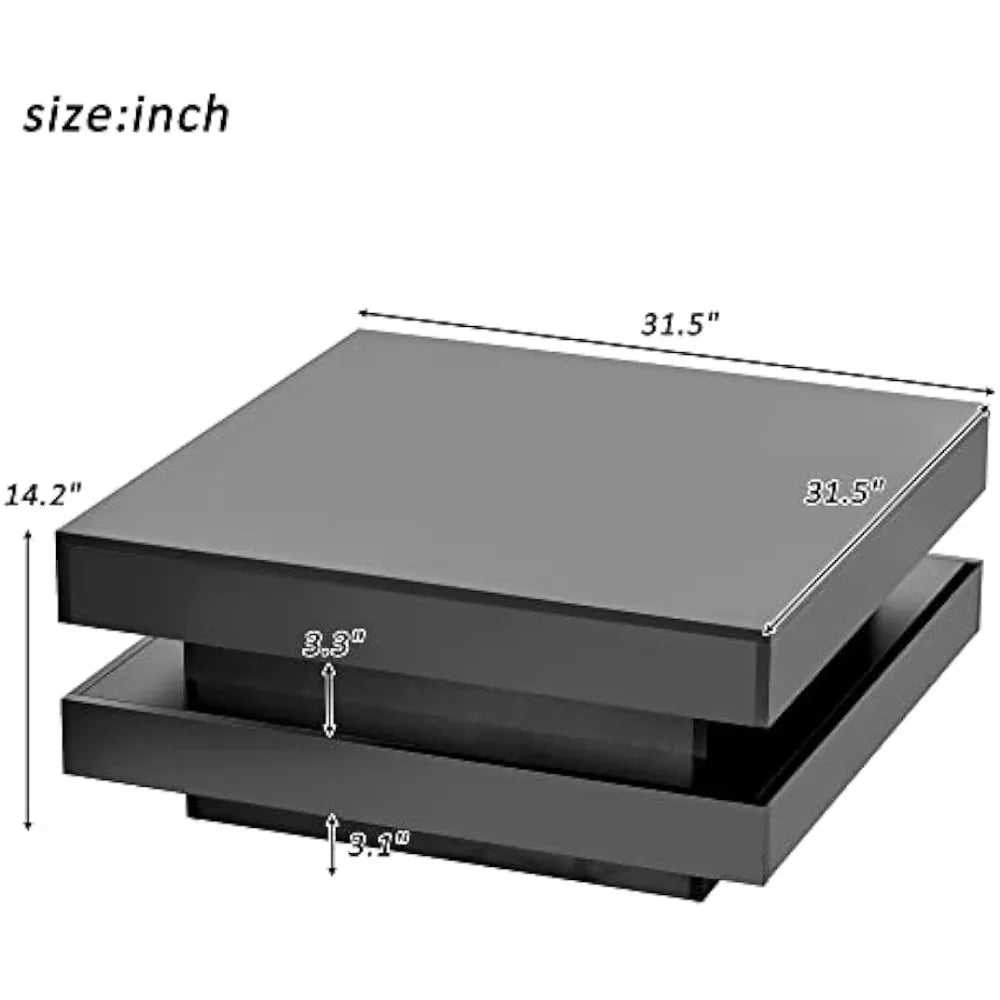 Black LED Coffee Table