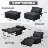 Convertible Sofa Bed,4-in-1 Multi-Functional Futon Chair Bed, Folding & No Installation Sofa Couch with Adjustable Backrest