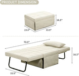 Convertible Sofa Bed,4-in-1 Multi-Functional Futon Chair Bed, Folding & No Installation Sofa Couch with Adjustable Backrest
