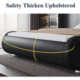 Low Profile Queen Size Bed Frame with Ergonomic & Adjustable Headboard