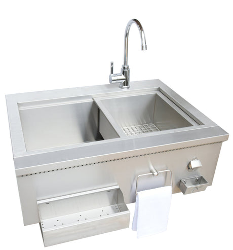 KoKoMo 30" Built-In Cocktail Station With Sink Bottle Opener and Ice Chest