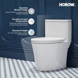HOROW T0307W Elongated One-Piece Toilet with Dual Flush – Manufacturer Supply