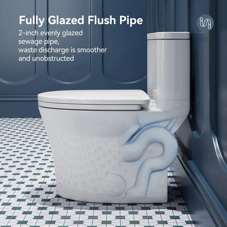 HOROW T0307W Elongated One-Piece Toilet with Dual Flush – Manufacturer Supply