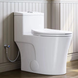 HOROW T0338WM Matte White One-Piece Toilet with Chair Height Seat