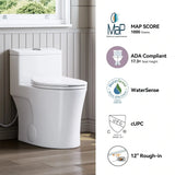 HOROW T0338WM Matte White One-Piece Toilet with Chair Height Seat