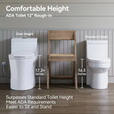 HOROW T0338WM Matte White One-Piece Toilet with Chair Height Seat