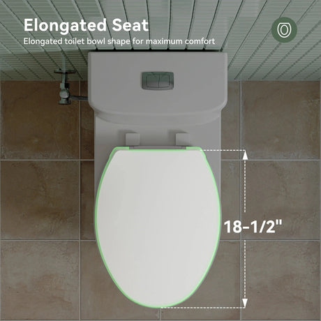 HOROW T0351W 12" Rough-In Elongated Toilet with Chrome Dual Flush