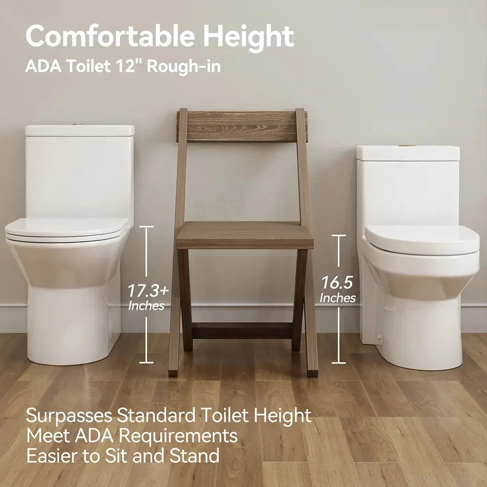 T0355W One Piece Toilet with ADA and Comfort Chair Seat for 12 Inch Rough In