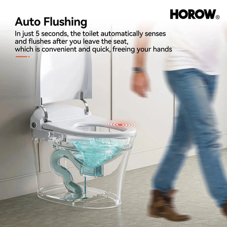High Quality HOROW T10 Tankless Smart Toilet with Dual Flush and Cold Wash