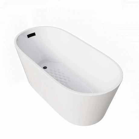 HOROW 59 Inch Deep soaking Tub Acrylic Freestanding Tub Model TU59-MB