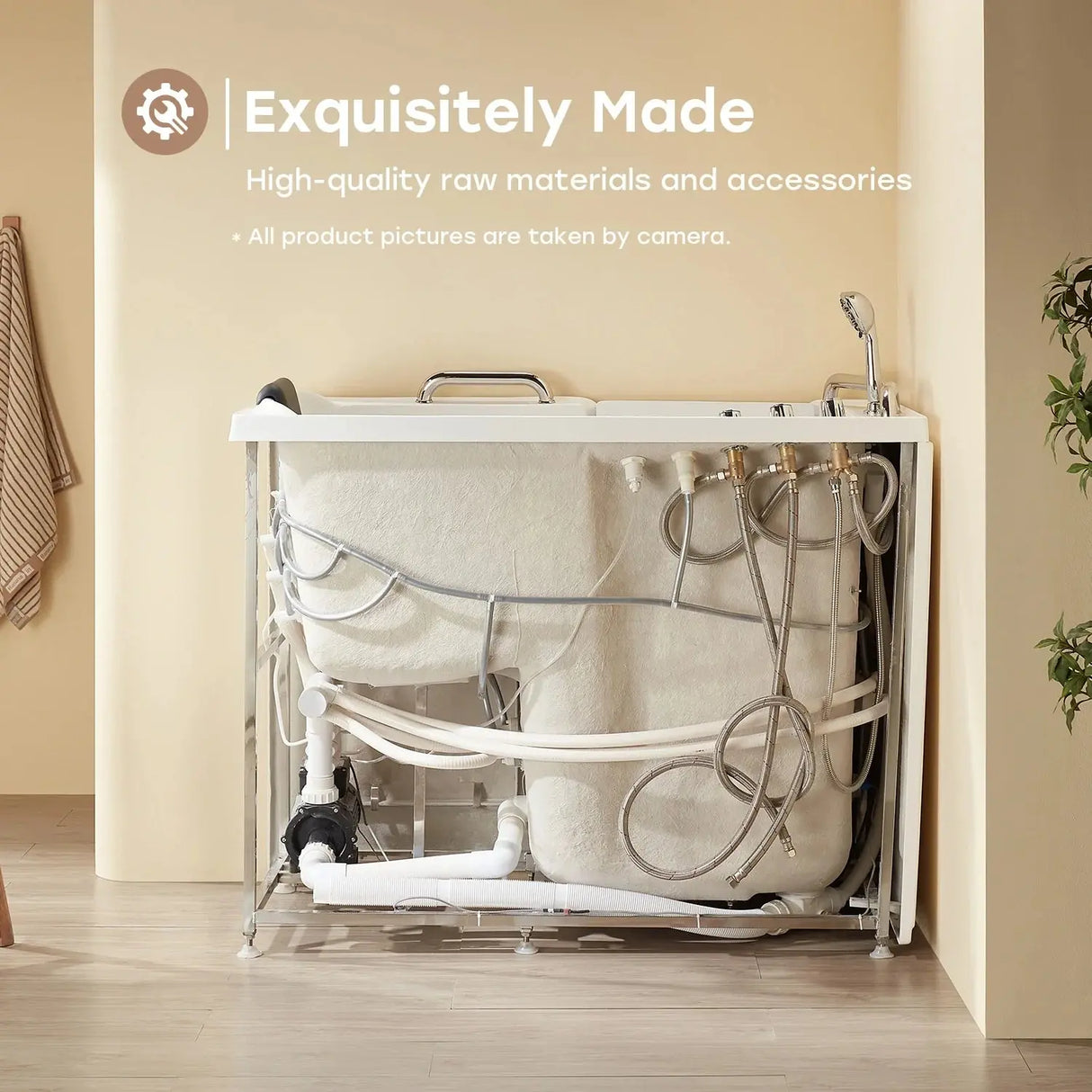 HOROW WT52-LE Walk-In Bathtub with Massage & Shower – Safe Soaking Tub for Seniors