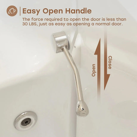 HOROW WT52-LE Walk-In Bathtub with Massage & Shower – Safe Soaking Tub for Seniors
