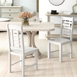Wooden Dining Chair Set of 2 Solid Rubber Wood Kitchen Chairs