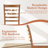 Wooden Dining Chair Set of 2 Modern Upholstered Kitchen Chair-Beige