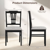 Wooden Dining Chairs Set of 2 Upholstered Kitchen Chairs with Solid Rubber Wood Frame