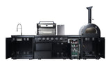 Black 125-Inch Double Stainless Steel Gas Outdoor Kitchen Grill