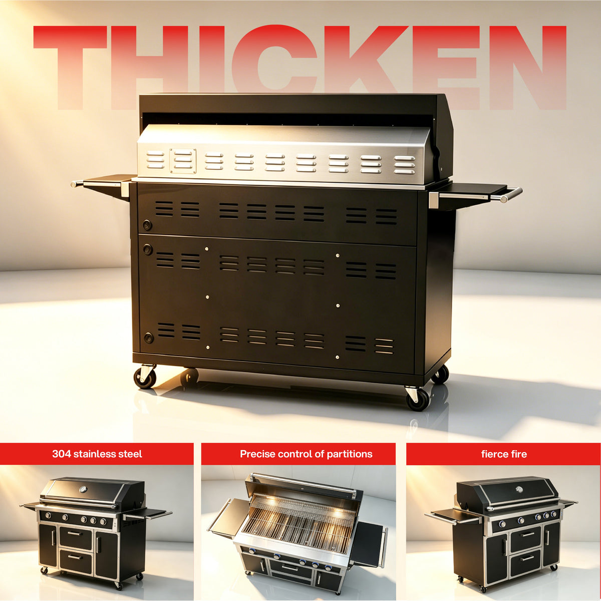 Navratil 49'' Stainless Steel Grill