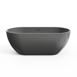 63 Inch Solid Surface Oval Shape Freestanding Bathtub