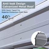 [12X25FT] Alora Heavy-Duty Extra-Large Multi Vehicle Carport Kit With Galvanized Steel Roof (SAK37514)
