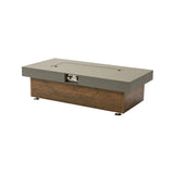 Alora Luxury 48-Inch Outdoor Wood Grain Iron Fire Pit Table With Lava Rocks (SAK37905)
