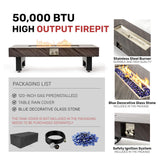 Alora 54-Inch Modern Outdoor Propane Fire Pit Table With Waterproof Cover (SAK42628)