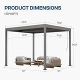 Alora Aluminum Louvered Pergola Kit With Adjustable Roof & Drainage (SAK94316)