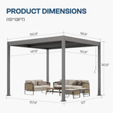 Alora Aluminum Louvered Pergola Kit With Adjustable Roof & Drainage (SAK94316)