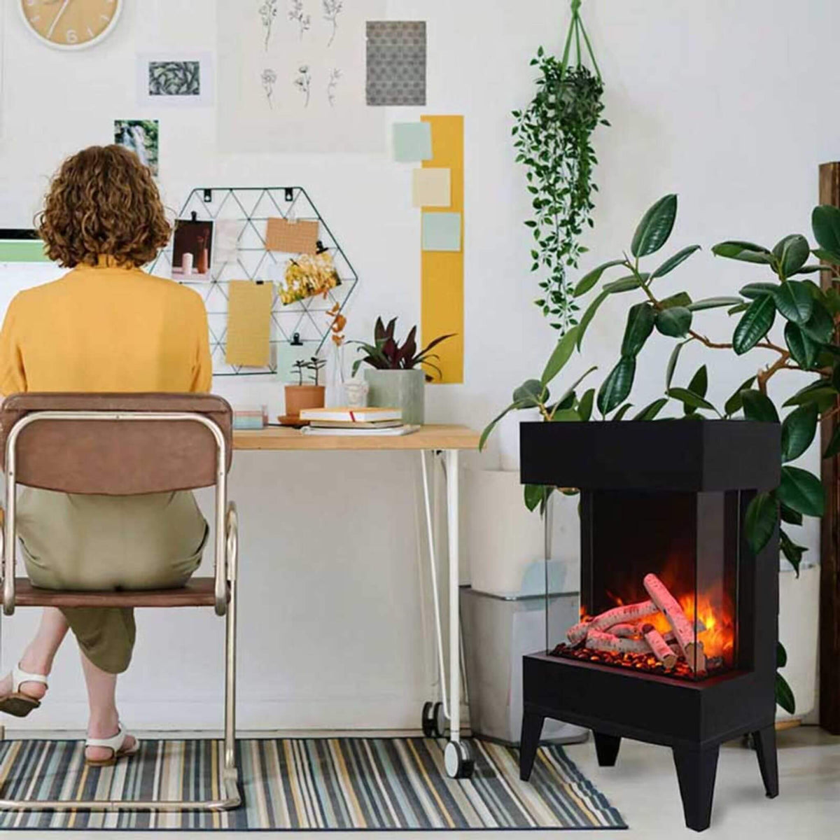 Amantii Cube 2025WM Freestanding Electric Fireplace [CUBE-2025WM]