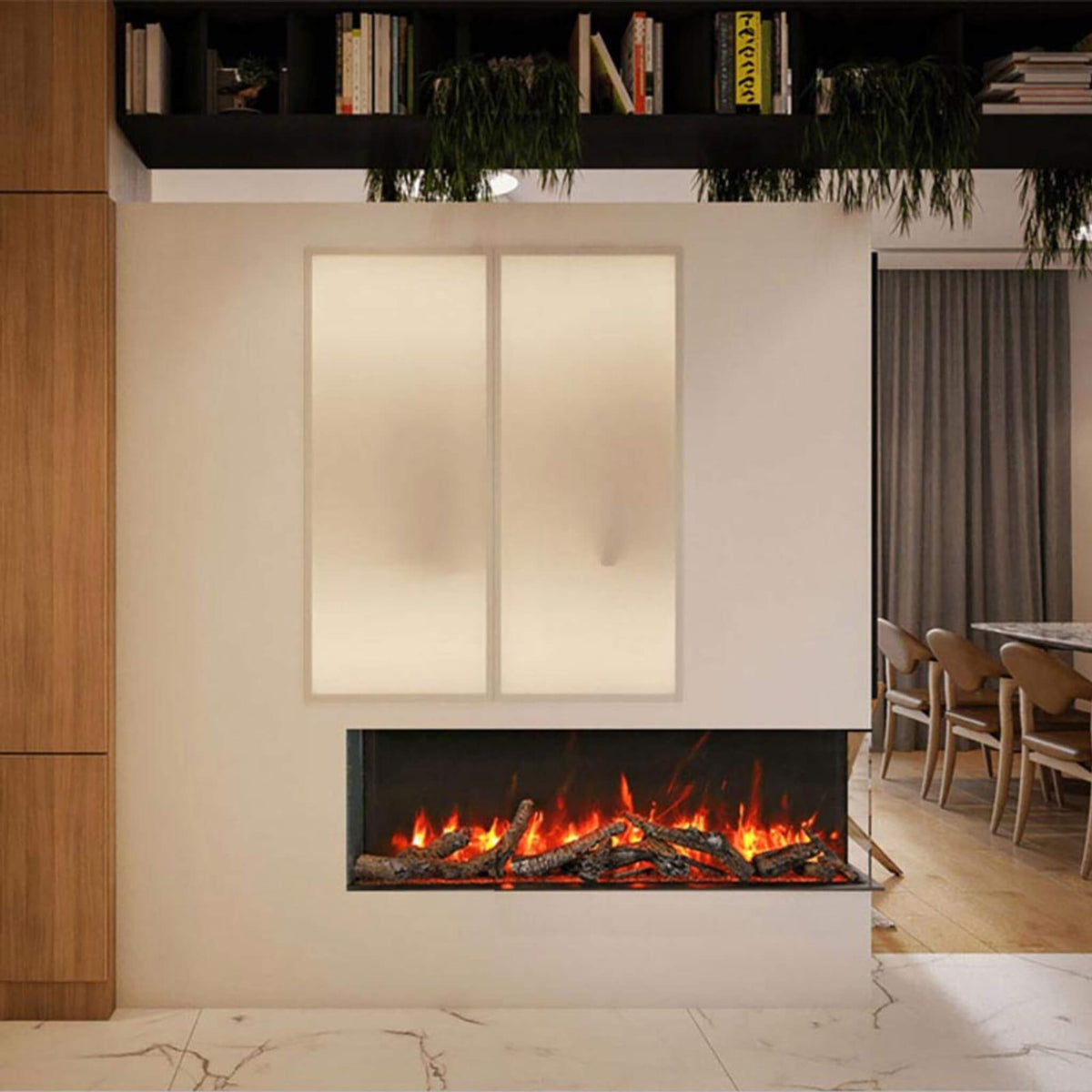 Amantii Tru-View Slim Smart 3-Sided Built-In Electric Fireplace [50/60-TRV-SLIM]