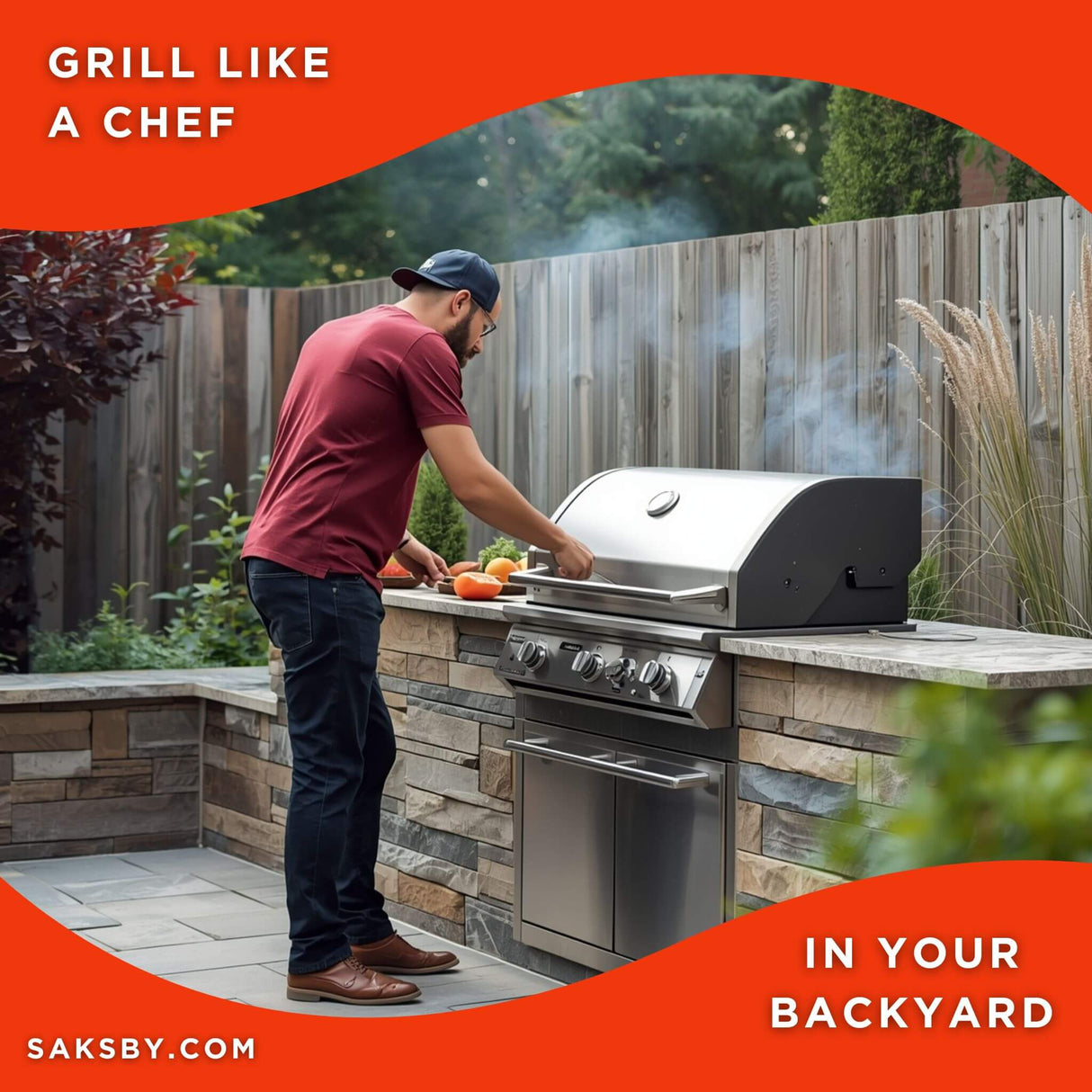 American Outdoor Grill 24NBT T-Series 2-Burner Built-In Natural Gas Grill W/ Rotisserie Kit, 24" [24NBT]