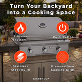 American Outdoor Grill 30NBL-00SP L-Series 3-Burner Built-In Natural Gas Grill, 30" [30NBL-00SP]